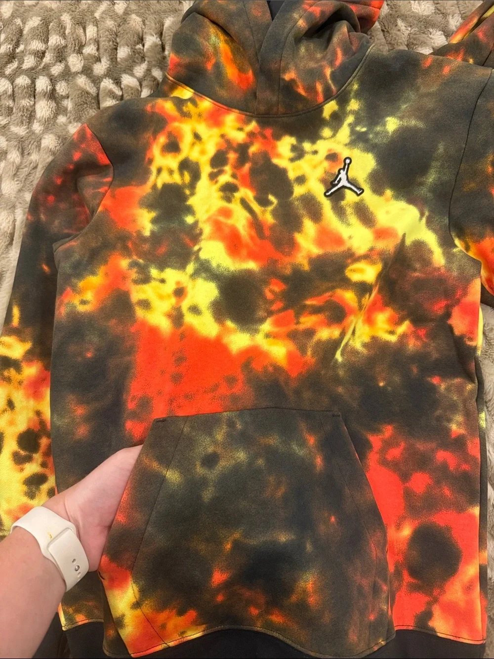 Jordan Tie-Dye Hoodie & Joggers - Yellow Orange Black
